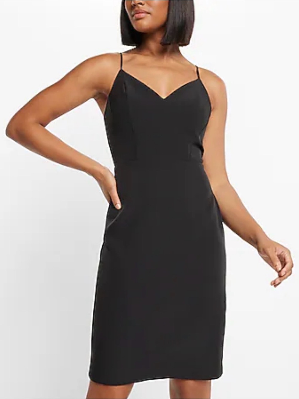Express Black Spaghetti Strap Midi Dress